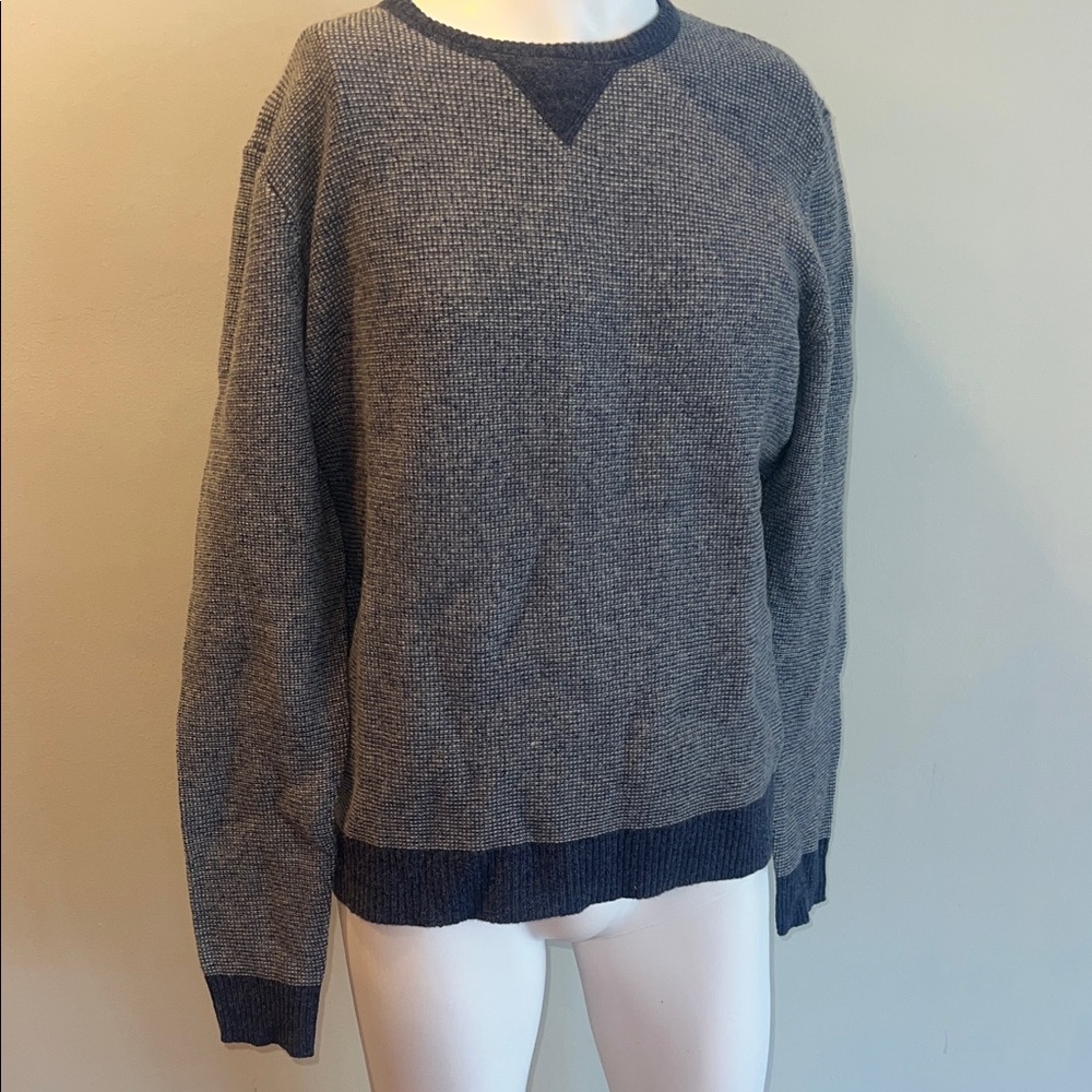 J. Crew Men's Navy and Gray Crewneck Sweater